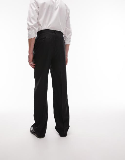 Topman - Pantalon met wijde pijpen in zwart, 4 van 5