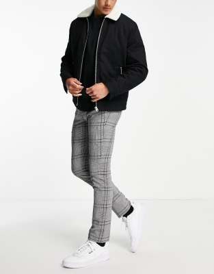 Pantalon Skinny à Carreaux Noir Et Blanc Taille Haute - Taille 36, Occasion Très Bon état