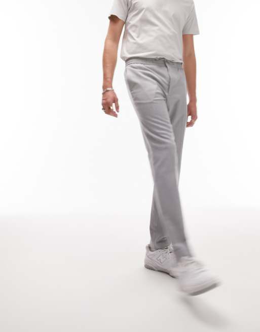 Topman - Pantalon skinny élégant à taille élastique - Gris clair, 4 de 4