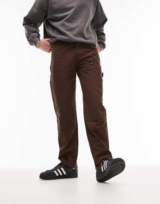 Topman Pantalon style charpentier Marron