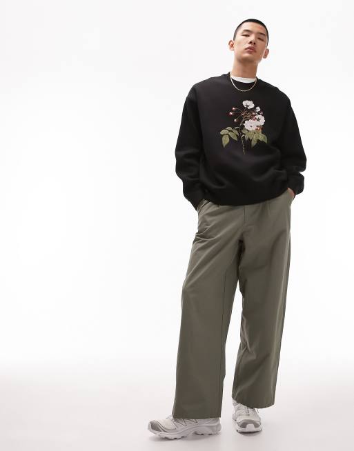 Topman - Pantalon ultra ample - Kaki