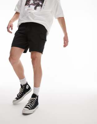Topman cargo shorts in black - ASOS Price Checker