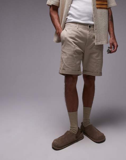 Topman - Pantaloncini chino skinny grigio pietra - view 1