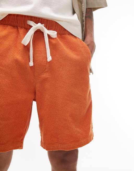 Topman - Pantaloncini comodi in velluto a coste giallo primula, 3 di 4
