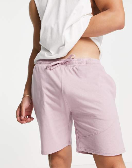 Topman - Pantaloncini con cuciture a contrasto, colore malva in coordinato