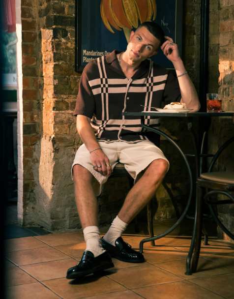 Topman - Pantaloncini neutri in twill slavato - view 1