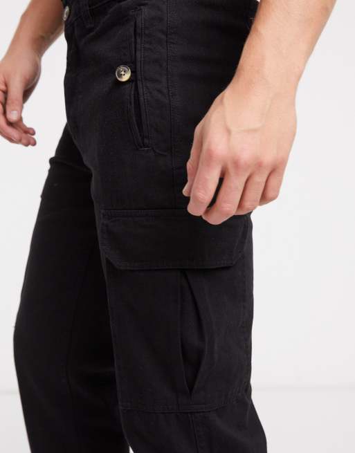 Topman - Pantaloni a fondo ampio neri, 3 di 4