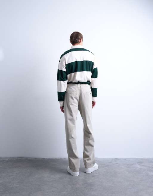 Topman - Pantaloni ampi a vita alta in twill color pietra, 5 di 5