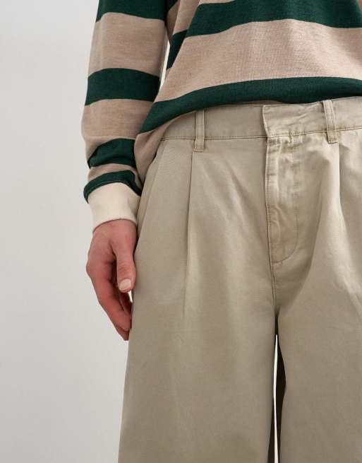 Topman - Pantaloni ampi con pieghe color pietra, 5 di 5