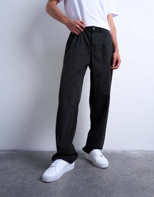Topman - Pantaloni ampi in twill neri, 2 di 5