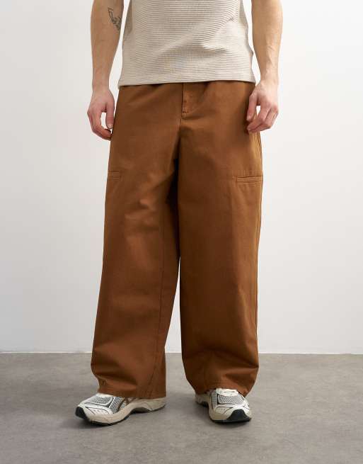 Topman - Pantaloni ampi marroni con tasche laterali, 2 di 5
