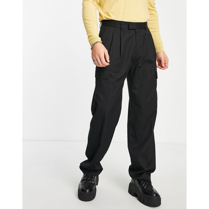 Pantaloni e chino Uomo Topman - Pantaloni cargo eleganti a fondo ampio neri