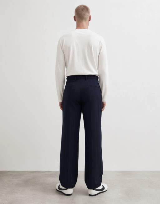 Topman - Pantaloni comodi blu navy gessato, 8 di 10