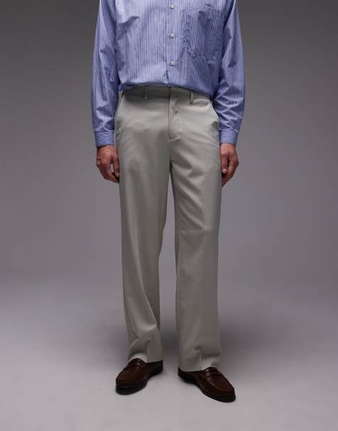 Topman - Pantaloni da abito a fondo ampio kaki chiaro - view 1