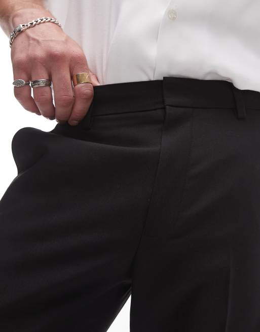 Topman - Pantaloni da abito slim neri, 4 di 5