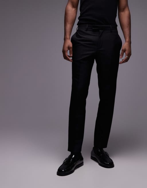 Topman - Pantaloni da abito slim stile smoking neri, 2 di 5