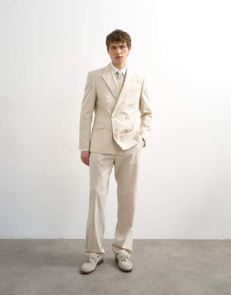 Topman - Pantaloni dritti in misto lino color pietra - view 1