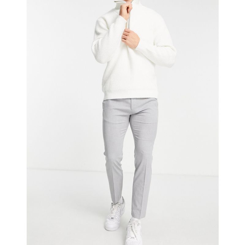 Topman - Pantaloni eleganti grigi con elastico in vita