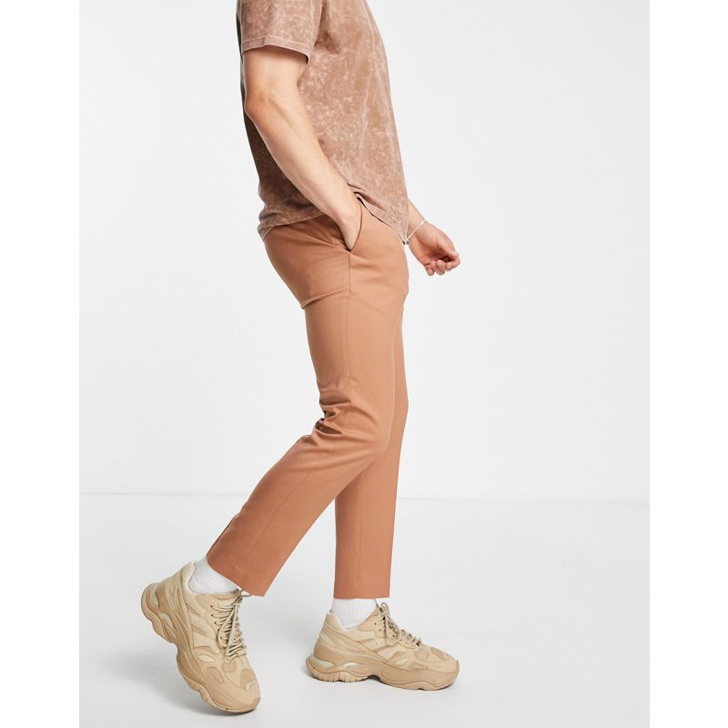 aGUL4 Pantaloni e chino Topman - Pantaloni joggers skinny eleganti, color cuoio