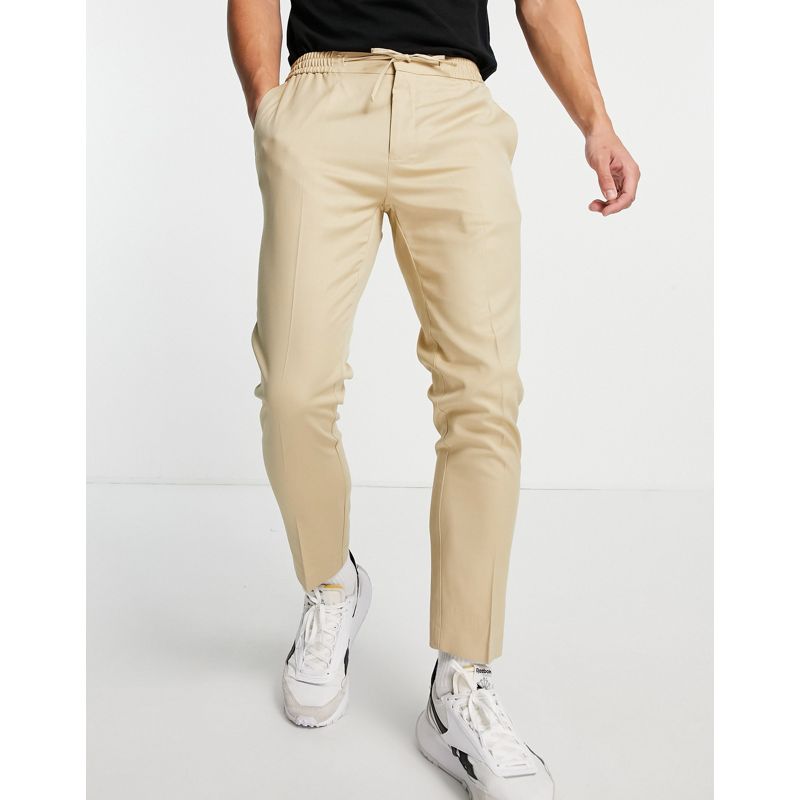 Pantaloni skinny qzCYp Topman - Pantaloni joggers skinny eleganti color pietra