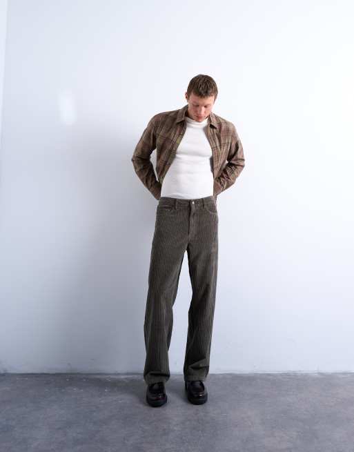 Topman - Pantaloni kaki larghi in velluto a coste, 3 di 5