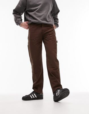Topman carpenter trousers in brown - ASOS Price Checker