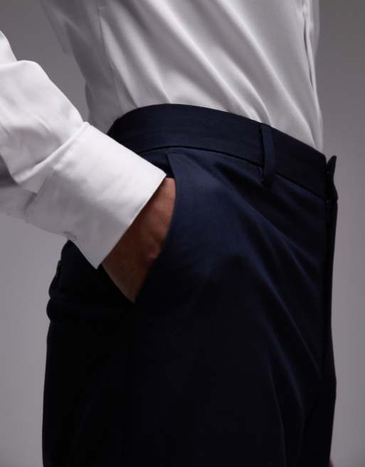 Topman - Pantaloni slim blu navy da abito, 3 di 5