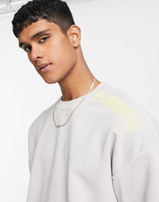 Topman Paris print oversized sweatshirt in grey - ASOS Price Checker