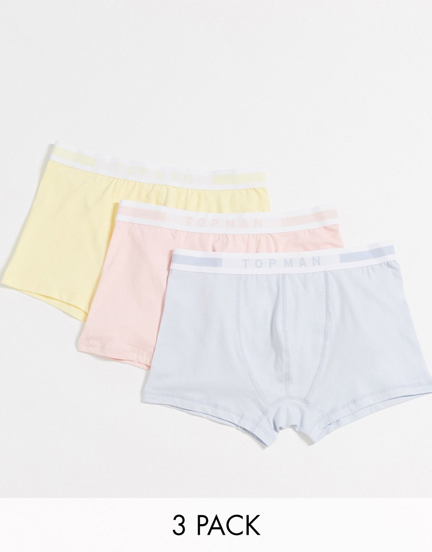 Topman – Pastellfärgade underkläder i 3-pack-Flerfärgad