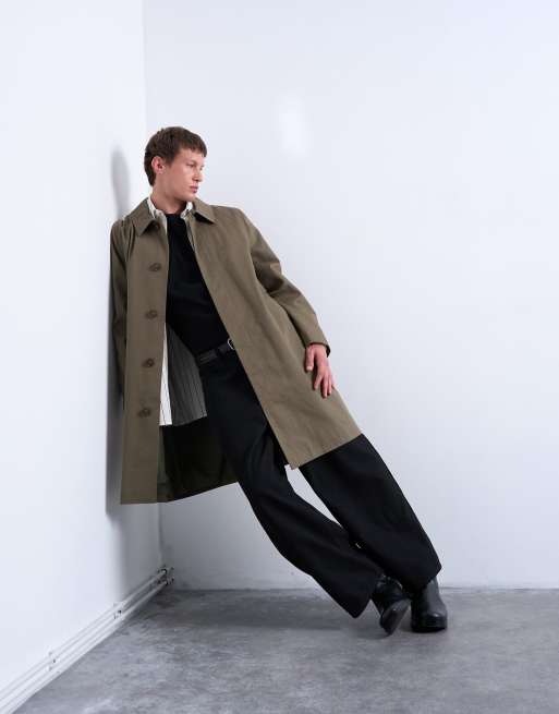 Topman – Płaszcz z bawełnianego płótna w kolorze khaki