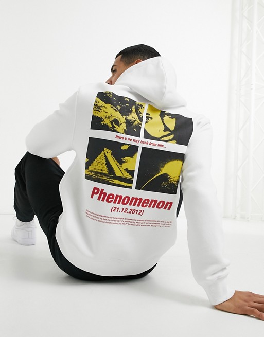 Topman phenomenon print hoodie in white