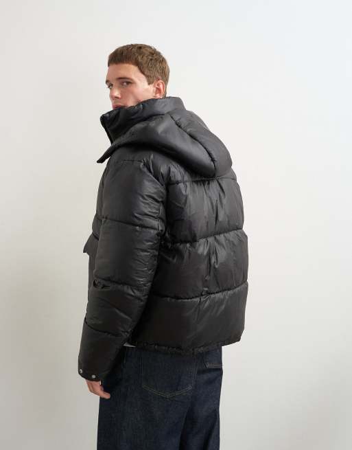 Topman piumino testurizzato con cappuccio rimovibile nero, 3 di 5