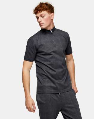トップス 20AW Plaid Zip Up Polo M 23882064-1-black