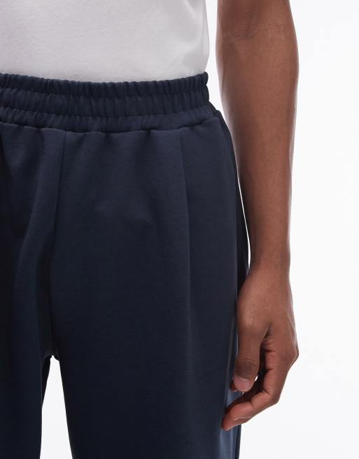 Topman pleat front straight leg jogger in navy, 2 of 5