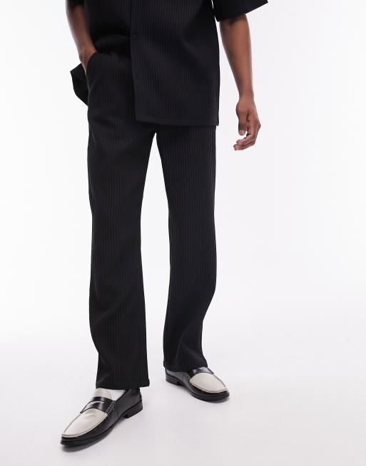 Topman - Plissé broek met wijde pijpen in zwart, deel van co-ord set, 4 van 5