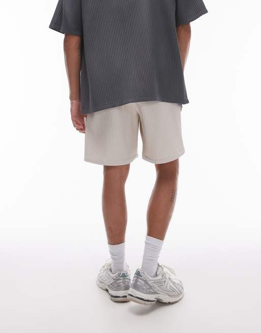 Topman plisse shorts in gray, 3 of 5
