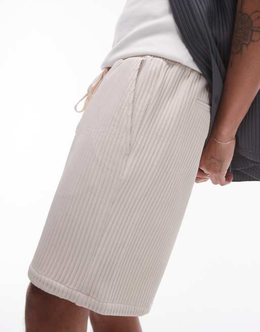 Topman plisse shorts in grey, 4 of 5