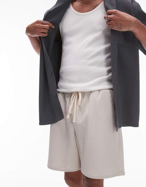 Topman – Plissierte Shorts in Grau - view 1