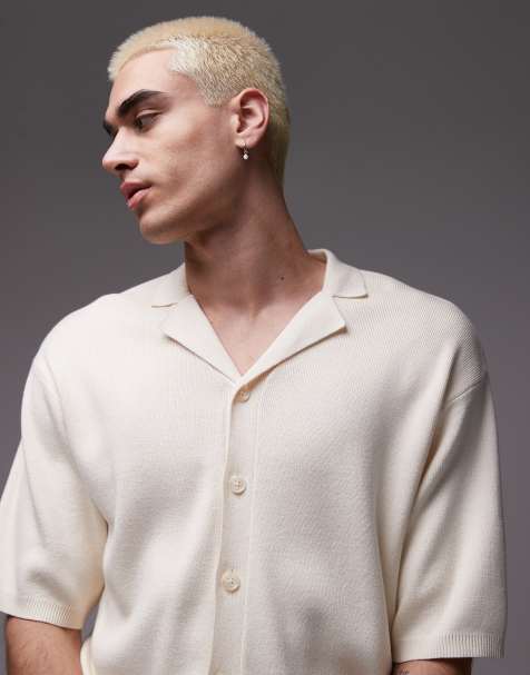 Topman - Polo en maille avec col à revers - Écru - view 1