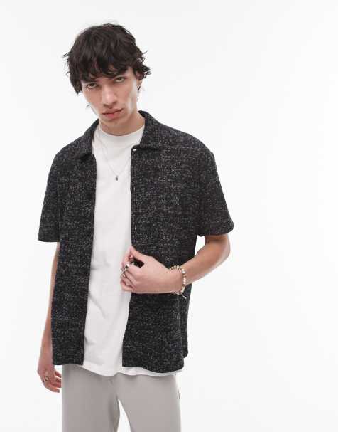 Topman - Polo met textuur en oversized pasvorm in grijs - view 1