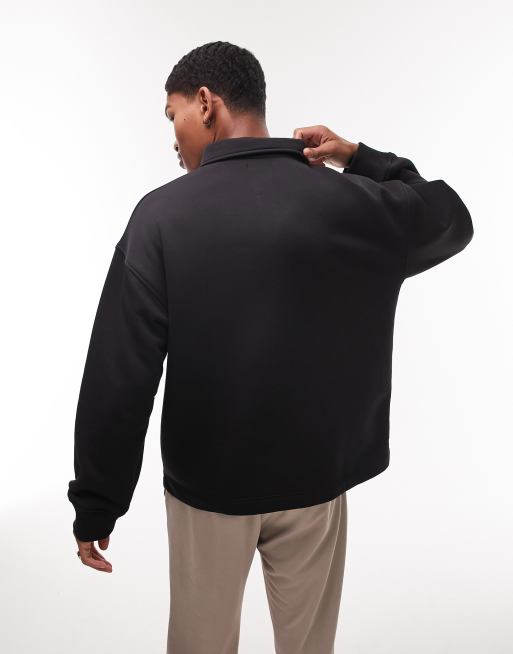 Topman - Polo oversize à manches longues - Noir, 2 de 4