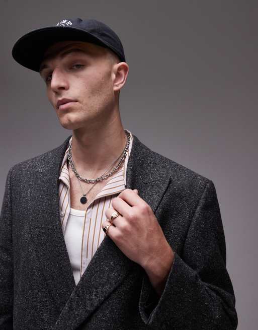 Baseball Cap With Suit Topman Premium Boxy Wool Mix Salt And