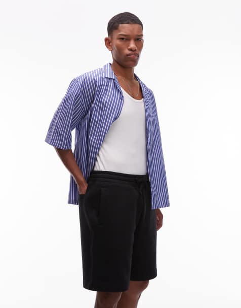 Topman premium oversized short in black