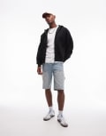 [Topman] Topman premium heavyweight oversized full zip hoodie in black XL BLACK