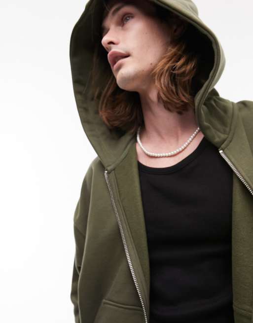 Zara khaki hoodie hot sale