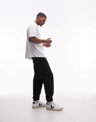 Topman Premium Heavyweight Oversized Sweatpants In Black