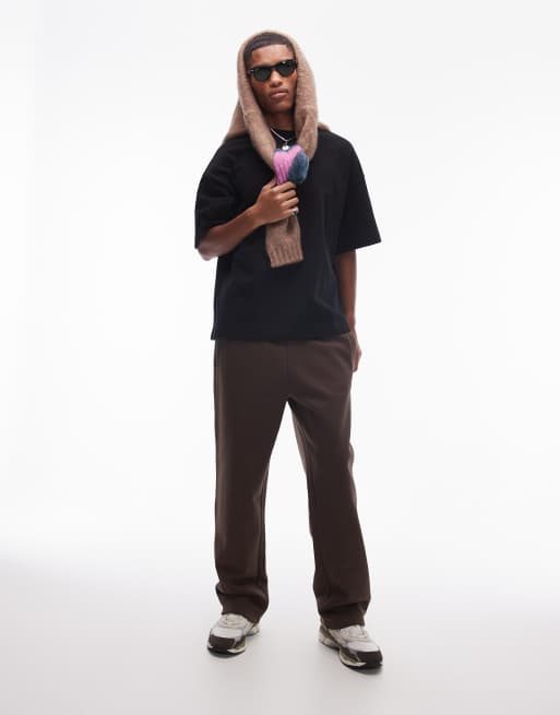 Topman premium heavyweight oversized fit mid sleeve T-shirt 300gsm in black