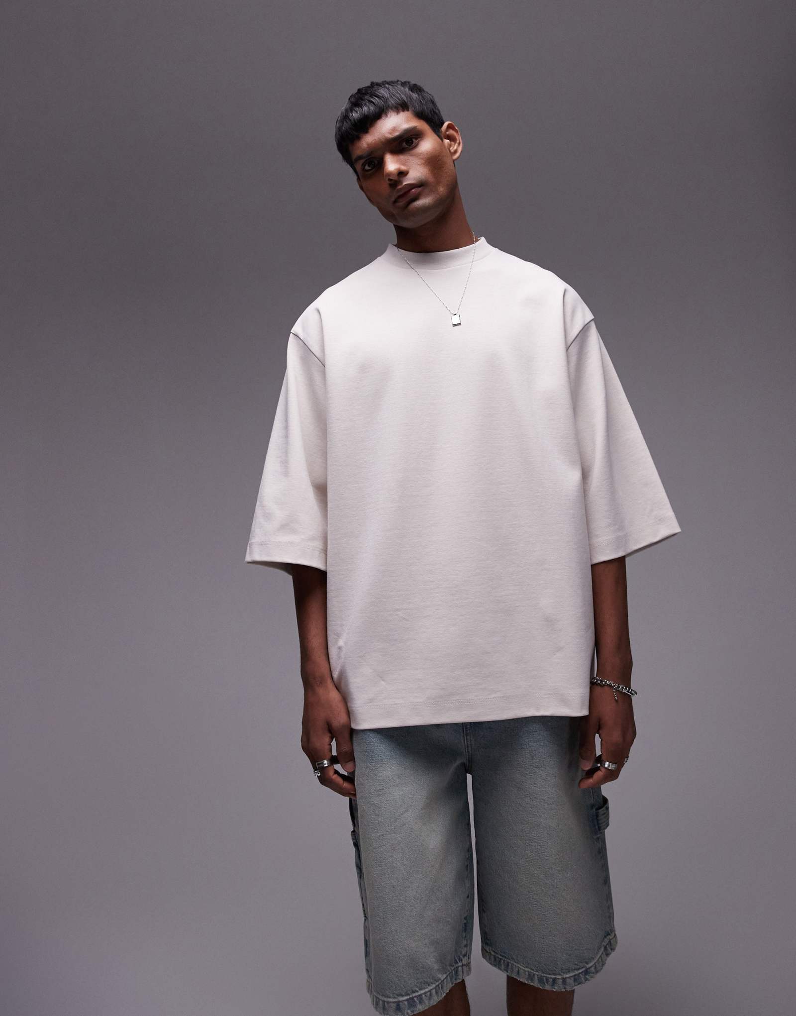 Футболка Topman premium heavyweight свободного кроя с рукавом средней длины