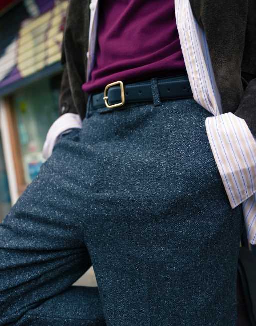 Topman - Premium - Højtaljede og sorte habitbukser i afslappet pasform i uldblandingsmateriale i sort, 3 af 5