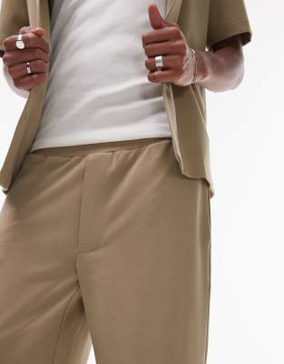 Topman Premium Interlock Straight Leg Sweatpants In Green